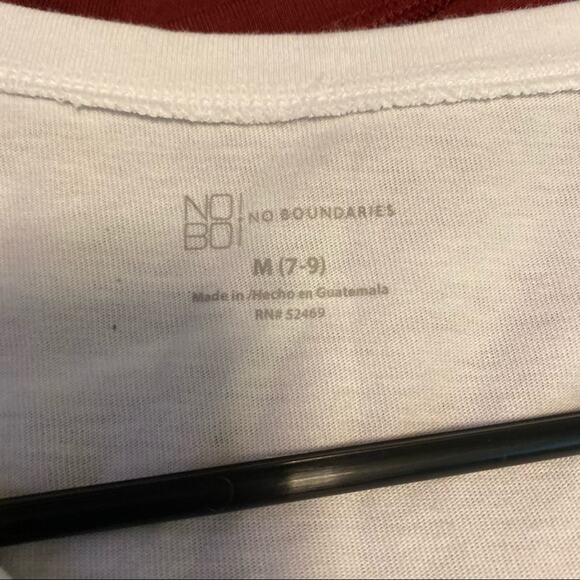 LOT of 3 White & Dark Red Solid Tee Shirts for Layering Women Junior Size Medium - Picture 4 of 15